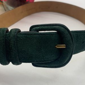 Lands End Forest green suede Belt Sz 30